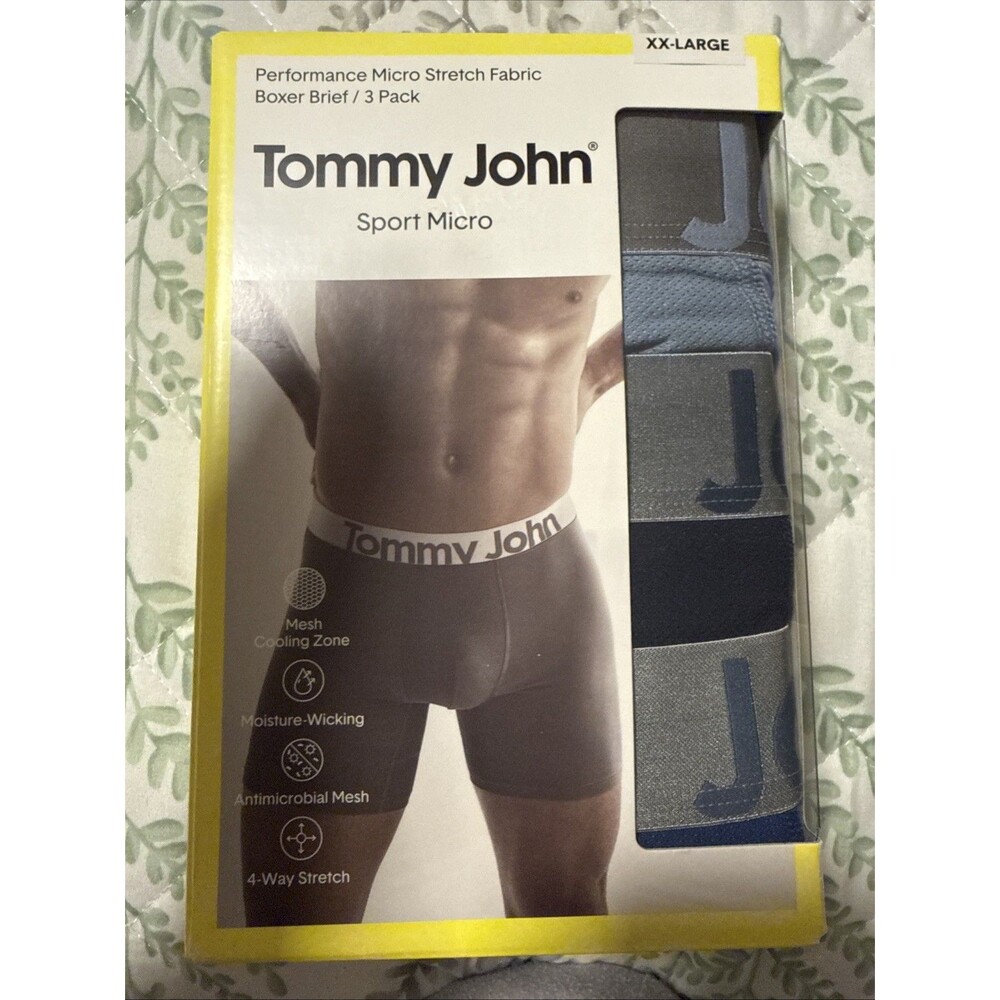 Tommy John ~ 3-Pair Mens Boxer Brief Underwear Sport Micro Polyester Blend XXL
